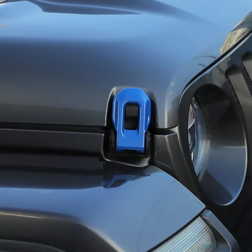 Vista 3 de Hoolcar Cubierta de soportes de cierre de capó para Jeep Wrangler JL JLU 2018-2021 y Gladiator JT 2020-2021, azul