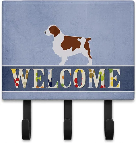 Vista 42 de Caroline's Treasures Afghan Hound - Gancho de pared de bienvenida, triple, multicolor Afghan Hound Welcome artwork on ceramic tile with three