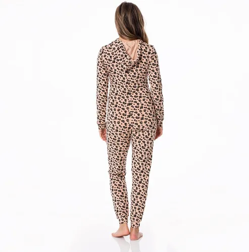 Vista 4 de KICKEE - Overol de manga larga con capucha para mujer, ropa de descanso suave y ropa de dormir para mujer