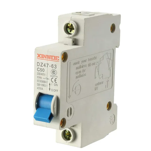 Vista 10 de uxcell 1 poste 10A 230/400V de baja tensión disyuntor miniatura montaje en carril DIN DZ47-63 C10