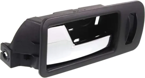 Vista 3 de Para Ford Mustang 2005-2014 Manija de puerta interior delantera, lado del conductor, bisel negro con palanca cromada Con orificio de bloqueo