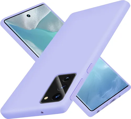 Vista 10 de Funda de silicona líquida compatible con Galaxy Note 20, protección de cuerpo completo de goma de gel a prueba de golpes para Galaxy Note 20 de 6.7