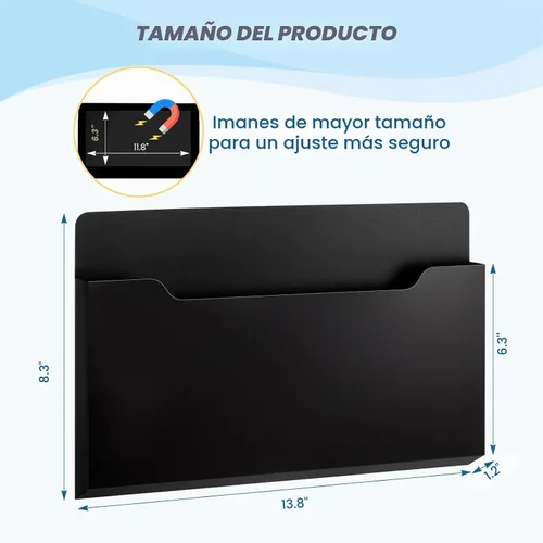 Vista 2 de Feifeiya Soporte magnético para archivos, 13.8 x 8.3 pulgadas, horizontal Negro