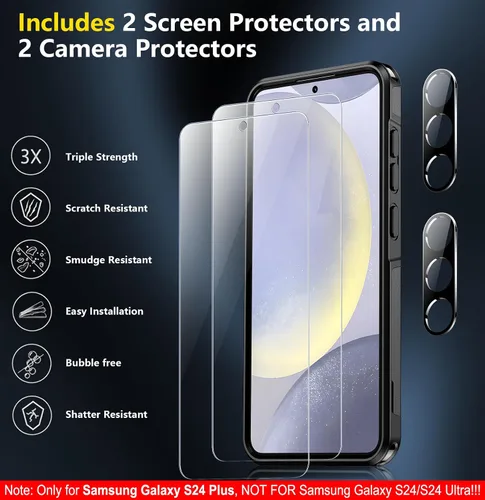 Vista 5 de SPIDERCASE Diseñado para Funda Samsung Galaxy S24 Plus, [Protección contra caídas de grado militar de 10 pies] Funda resistente a golpes para Galaxy