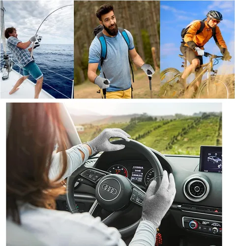 Vista 7 de Pantalla táctil con protección UV UPF 50 agarre antideslizante transpirable para hombres y mujeres verano conducción al aire libre senderismo pesca