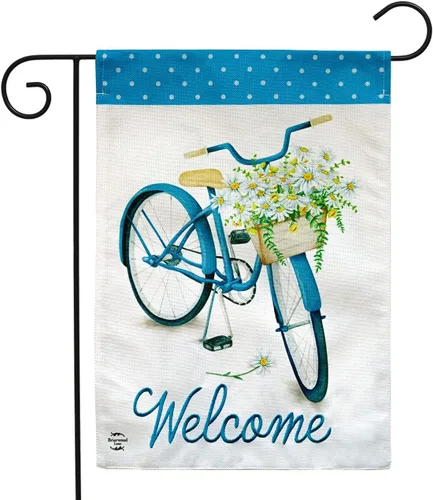 Vista 6 de Briarwood Lane - Bandera para el jardín de primavera con el puente en flor