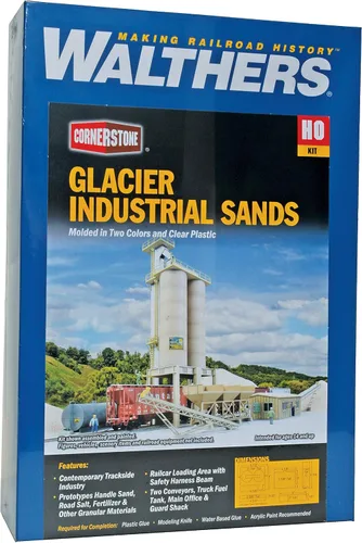 Vista 3 de Walthers Cornerstone Glacier Industrial Sands 933-4035 HO Scale Model Railroad - Kit de estructura
