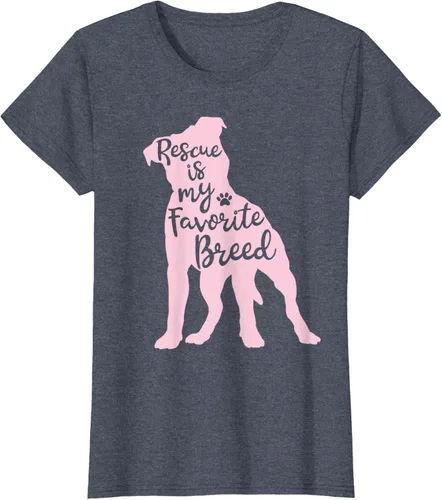 Vista 89 de Pitbull Rescue Is my Favorite Breed Dog Pit Bull Mama - Camiseta, Negro, S