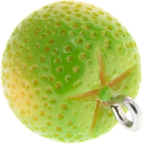 Vista 7 de Lime Fruit Necklace for Woman, Mom. Orange Fruit Green Designer Jewelry. Cute Vegetarian Inspired Pendant. Real Juicy Orange Charm. Vegan