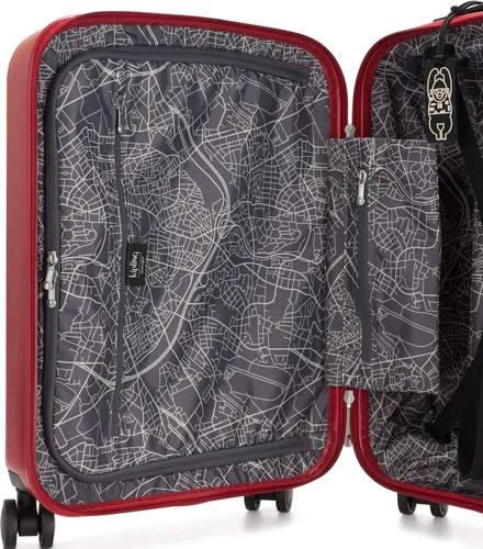 Vista 4 de Kipling Curiosity Small 4 Wheeled Rolling Luggage Lively Red