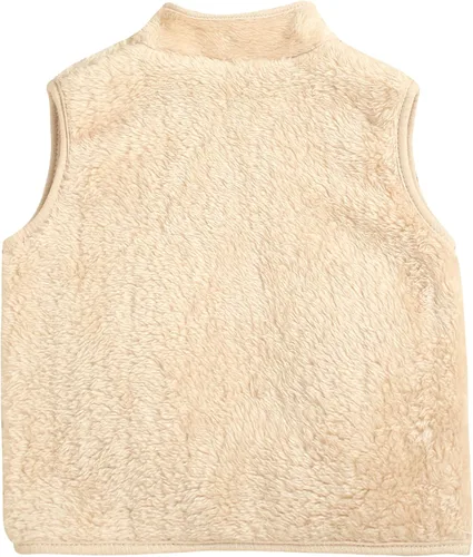 Vista 4 de Happy Cherry Chaleco de forro polar para niños, chaqueta sin mangas de invierno cálido con cremallera 2-8T