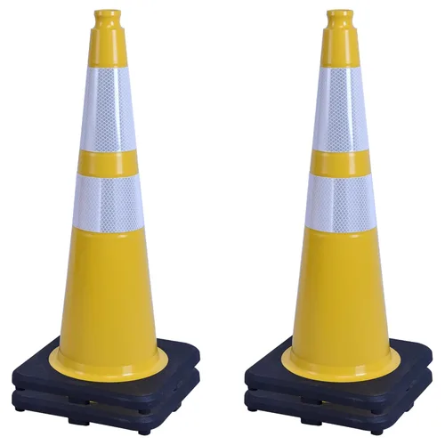 Vista 46 de OrangeStar 6 Pack 36" Conos de seguridad de tráfico, conos de estacionamiento verdes con collar reflectante, conos de construcción con base