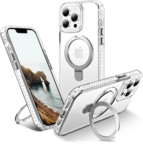 Vista 54 de UMIONE - Funda con diseño de anillo magnético giratorio de 360° para iPhone 11, soporte de bucle invisible integrado, compatible con Magsafe, funda