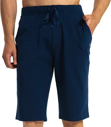 Vista 2 de HARTPOR Pantalones cortos de algodón para hombre de 12 pulgadas de largo, pantalones cortos de yoga para entrenamiento, pijama atlética, pantalones