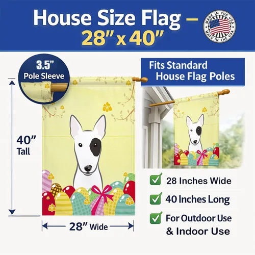Vista 133 de Caroline's Treasures BB1923GF Bandera decorativa para jardín con diseño de Border Collie, para caza de huevos de Pascua, para jardín, jardín, patio