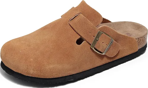 Vista 8 de Zuecos para mujer, Zuecos para mujer - Mules de casa con soporte de arco y hebilla ajustable