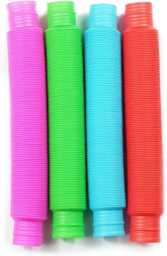Vista 7 de Juguetes sensoriales Pop Tubes, juguetes sensoriales para niños y adultos, tubos multicolor para reventar juguetes sensoriales (M-(paquete de 6))