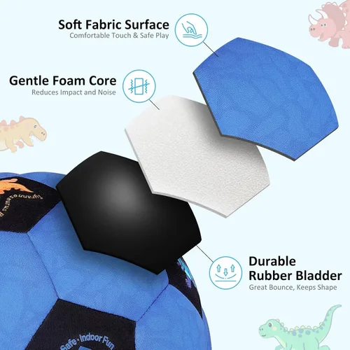 Vista 3 de Balón de Fútbol de Interior Tamaño 3 para Niños Pequeños, Pelotas de Fútbol Silenciosas Regalos para Niños y Niñas de 1-5 Años, Pelotas de Espuma
