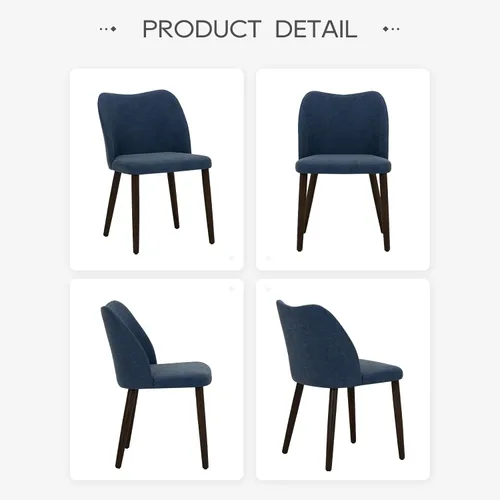 Vista 6 de COLAMY Juego de 2 sillas de comedor tapizadas, modernas sillas auxiliares de piel sintética para comedor y cocina, con asiento acolchado y patas
