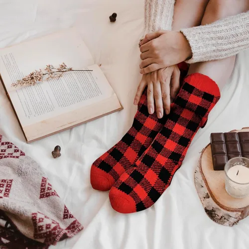 Vista 4 de HOT FEET Calcetines térmicos para mujer, calcetines térmicos para clima frío, gruesos y cálidos, para senderismo, calcetines aislados, tallas