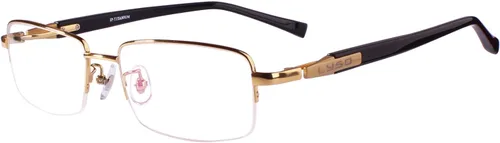 Vista 9 de Agstum Gafas ópticas de titanio con montura media montura 55-18-145 Negro