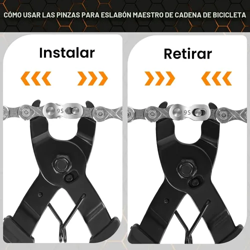 Vista 8 de Conjunto de herramientas de reparación de cadena de bicicleta Oumers, herramienta de rotura de cadena de bicicleta, alicates de eslabón maestro