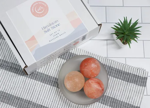 Vista 3 de Himalayan Secrets® Piedra de masaje - Uso para masaje corporal o exfoliante (bola 1.969 in (paquete de 12))