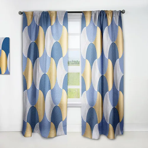 Vista 16 de DesignQ Cortinas opacas con patrón circular pastel retro II para dormitorio, cortinas para sala de estar, cortinas con aislamiento térmico, panel