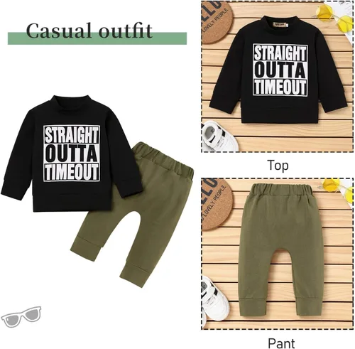 Vista 5 de TUEMOS Ropa para niños pequeños, trajes de otoño e invierno para niño