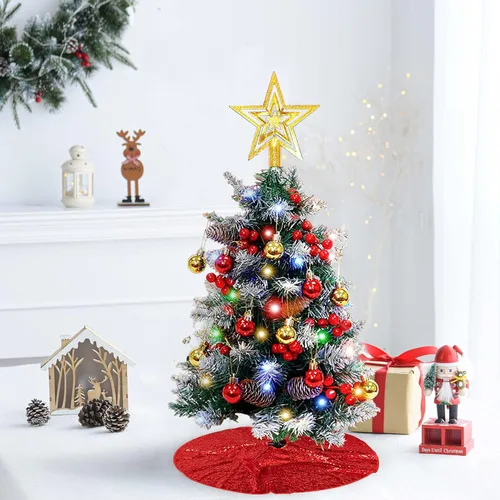 Vista 20 de DUOBAO Falda de Árbol Rosa de Navidad Brillante Faldas de Navidad Halloween Mini 24 Pulgadas Adorno, Elegante Decoración para Hogar Exterior e