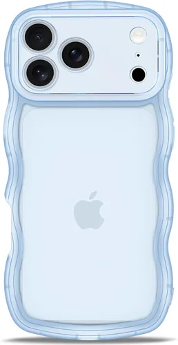 Vista 101 de Anuck Funda para iPhone 13 Pro con borde ondulado, diseño trasero transparente, agarre antideslizante, forma de marco rizado ondulado, a prueba