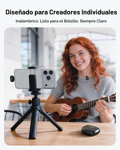 Vista 2 de BOYA Mini 2 Micrófono Lavalier Inalámbrico para iPhone 15/16/17, Teléfono Negro