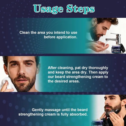Vista 6 de Bálsamo para barba para hombres, una fórmula nutritiva y fortalecedora enriquecida con extractos de plantas, haciendo que tu barba parezca más