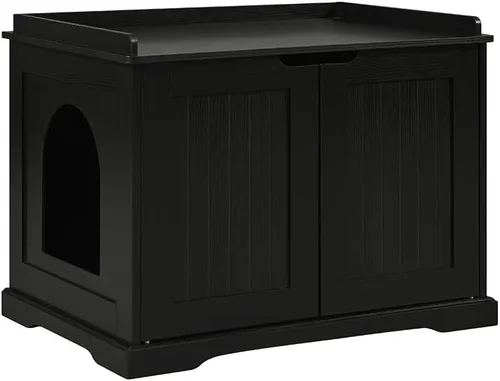 Vista 17 de unipaws Caja de arena para gatos extra grande para cajas de arena automáticas y autolimpiantes, armario alto con estación de carga, casa oculta
