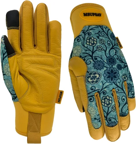 Vista 12 de Guantes de jardinería a prueba de espinas y resistentes a pinchazos con agarre, guante de jardín para mujer, regalos de cuero para trabajo