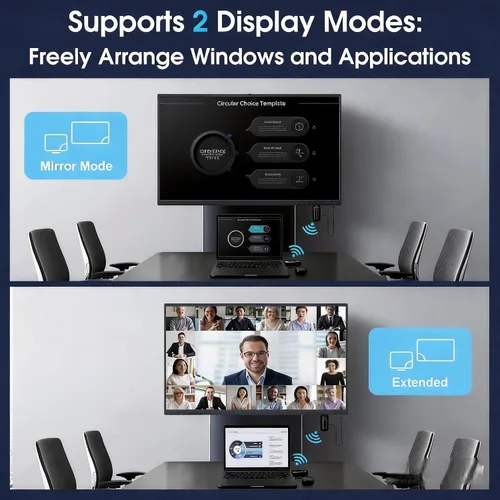 Vista 6 de Transmisor y receptor HDMI inalámbrico: 4K decodifica salida 1080P, 165FT 2.4G/5G Kit de extensor HDMI inalámbrico para transmisión de video y audio