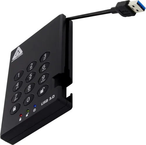Vista 6 de Apricorn 500GB Aegis Candado USB 3.0 256-bit AES XTS Hardware Cifrado Disco Duro Portátil Externo (A25-3PL256-500)