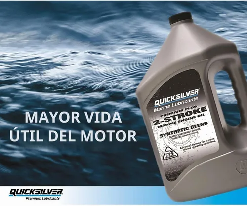 Vista 8 de Quicksilver Premium Plus - Aceite de motor marino de mezcla sintética de 2 tiempos, 2.5 galones