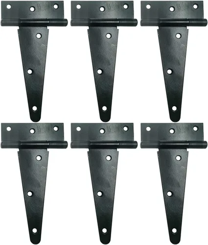 Vista 18 de HLMOptimo Bisagra T resistente de alta capacidad, 6 piezas, 2 pulgadas, negro, aleación de metal con recubrimiento en polvo