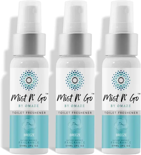 Vista 30 de Mist N' Go by Omaze - Aerosol de Baño de Viaje para Inodoro Eliminador de Olores - Aerosol de Inodoro de Viaje para Ambientador de Aire de Baño