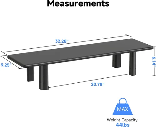 Vista 2 de suptek Soporte elevador de monitor doble, 32.28 pulgadas para monitor grande para 2 monitores, soporte de monitor de computadora, estante de madera
