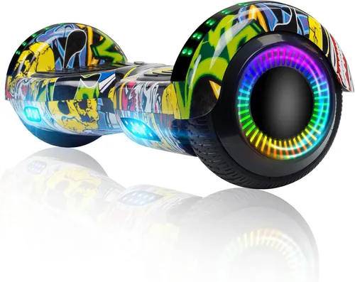 Vista 10 de FLYING-ANT Patinete autoequilibrante de 16.51 cm con altavoz y luces LED rojas