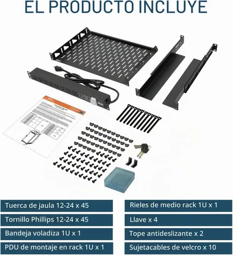 Vista 6 de Tecmojo Gabinete de rack de red, estante de servidor de 27U, profundidad de 23.6 pulgadas, soporta hasta 1800 libras, gabinete con cerradura