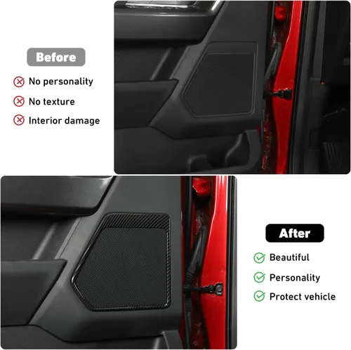 Vista 2 de Linskip Compatible con calcomanías de altavoz de audio para puerta, marco de altavoz de puerta, accesorios interiores para Ford F150 2021 2022