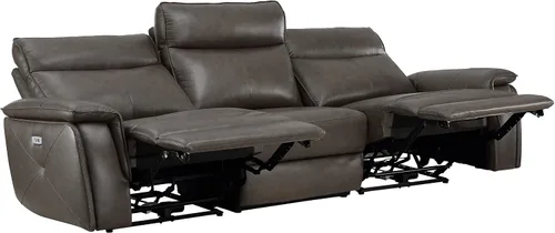 Vista 6 de Lexicon Raelynn Power - Sofá reclinable doble, color marrón oscuro