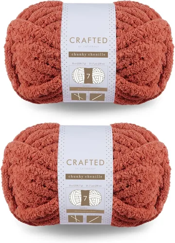 Vista 42 de Crafted By Catherine Hilo de Chenille Grueso - Paquete de 2 (8 oz / 227 g, 31.7 Yardas Cada Madeja), Beige, Calibre 7 Jumbo