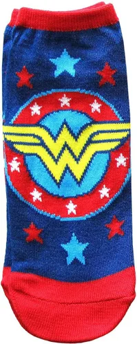 Vista 3 de Hyp DC Comics Wonder Woman Classic Juniors - Paquete de 5 calcetines tobilleros de corte bajo (4-10)