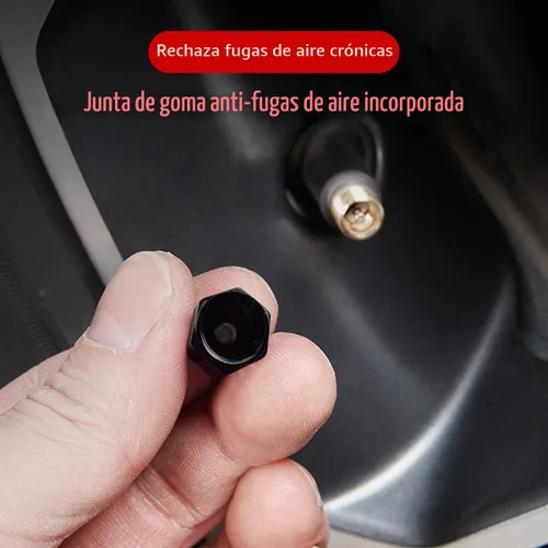 Vista 4 de Ziciner 8 PCS Tapas de Vástago de Válvula de Neumático de Coche, Cubiertas de Válvula de Rueda de Aleación de Aluminio con Anillo O de Goma, Juego