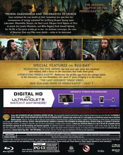 Vista 3 de The Hobbit The Battle of the Five Armies (Blu-ray + Downloadable Digital HD UltraViolet Code)