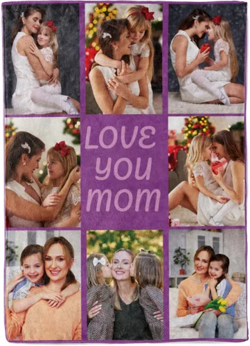 Vista 11 de Manta personalizada con collage de fotos, texto, mantas con imágenes personalizadas, regalos para cumpleaños, para madres, papás, manta de fotos